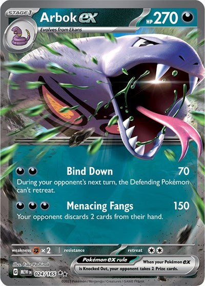 Arbok ex - 024 (Scarlet and Violet: 151) Near Mint Holofoil