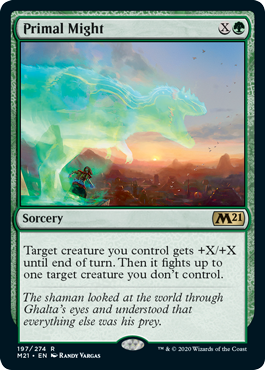 Primal Might (Magic 2021 Core Set) Light Play Foil