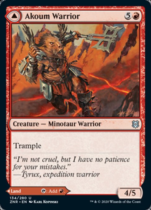 Akoum Warrior / Akoum Teeth (Zendikar Rising) Light Play Foil