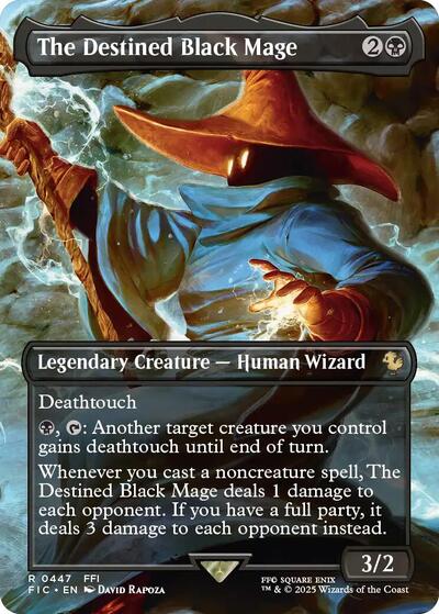The Destined Black Mage (Borderless) (Commander: FINAL FANTASY) Light Play Foil