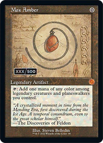 Mox Amber (Schematic) (Serial Numbered) (The Brothers' War: Retro Frame Artifacts) Near Mint Foil
