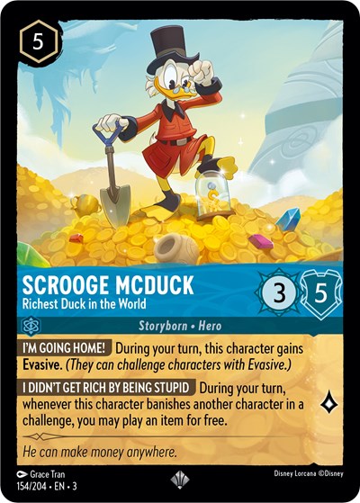 Scrooge McDuck - Richest Duck in the World (Into the Inklands) Near Mint Cold Foil