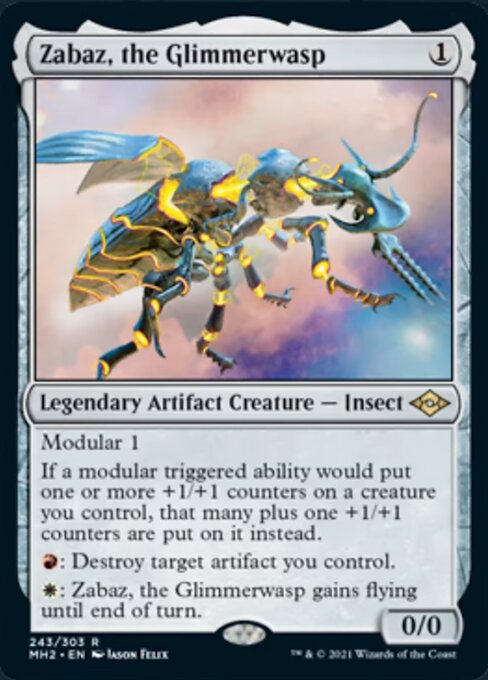 Zabaz, the Glimmerwasp (Modern Horizons 2) Light Play Foil