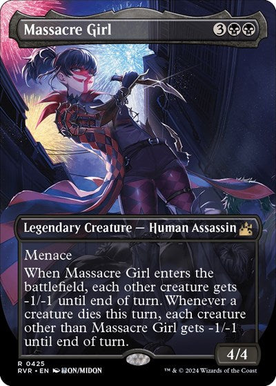 Massacre Girl (Anime Borderless) (Ravnica Remastered) Medium Play Foil