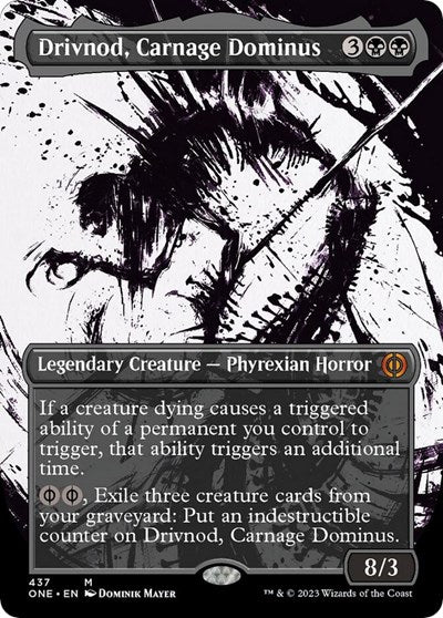 Drivnod, Carnage Dominus (Showcase) (Step-and-Compleat Foil) (Phyrexia: All Will Be One) Light Play Foil