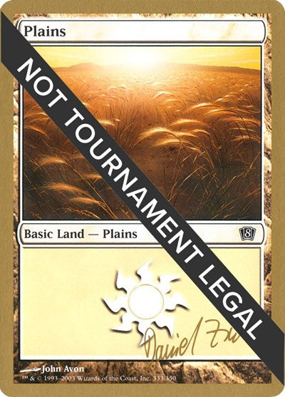 Plains (333) - 2003 Daniel Zink (8ED) (World Championship Decks) Medium Play