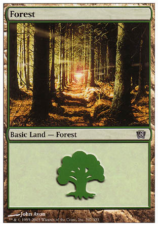 Forest (347) (8th Edition) Medium Play Foil