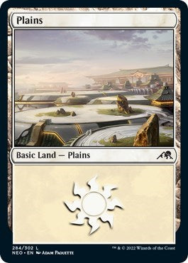 Plains (284) (Kamigawa: Neon Dynasty) Light Play Foil
