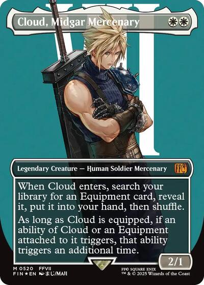Cloud, Midgar Mercenary (Borderless) (Surge Foil) (Universes Beyond: FINAL FANTASY) Near Mint Foil Japanese