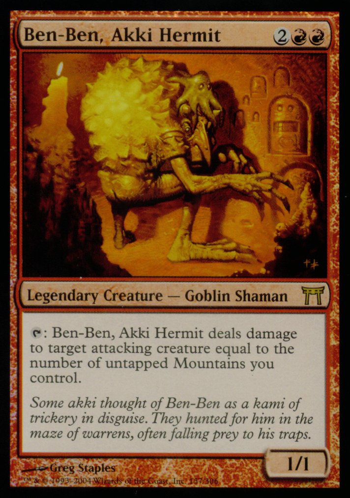 Ben-Ben, Akki Hermit (Champions of Kamigawa) Damaged / Poor Foil
