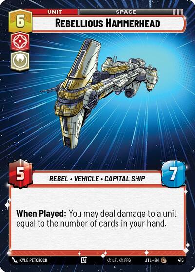 Rebellious Hammerhead (Hyperspace) (Jump to Lightspeed) Near Mint