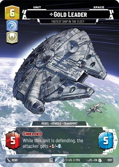 Gold Leader Fastest Ship in the Fleet (Prestige Foil) (Jump to Lightspeed) Near Mint Foil