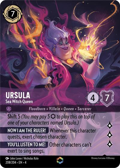 Ursula - Sea Witch Queen (Enchanted) (Ursula's Return) Near Mint Holofoil