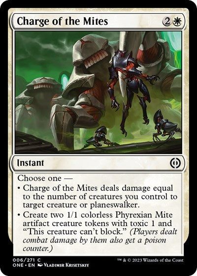 Charge of the Mites (Phyrexia: All Will Be One) Near Mint Foil