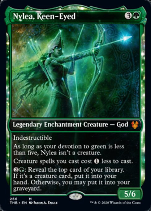 Nylea, Keen-Eyed (Showcase) (Theros Beyond Death) Damaged / Poor