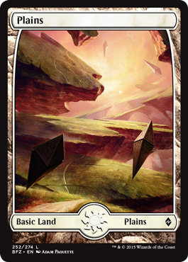 Plains (252) (Full Art) (Battle for Zendikar) Medium Play