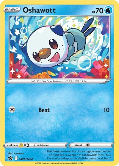 Oshawott - SWSH222 (SWSH: Sword & Shield Promo Cards) Light Play Holofoil