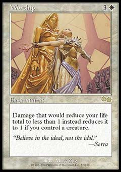 Worship (Urza's Saga) Damaged / Poor