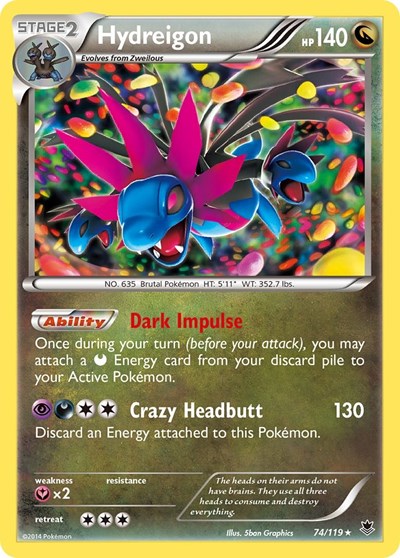 Hydreigon (XY - Phantom Forces) Light Play Reverse Holofoil