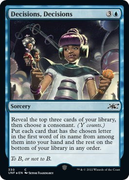 Decisions, Decisions (Galaxy Foil) (Unfinity) Light Play Foil