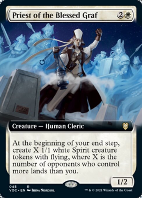 Priest of the Blessed Graf (Extended Art) (Commander 2021 Crimson Vow) Light Play