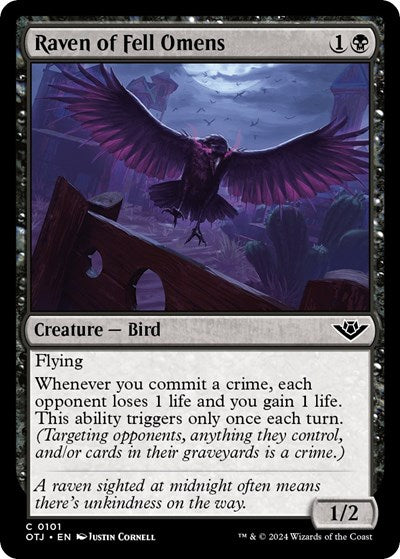 Raven of Fell Omens (Outlaws of Thunder Junction) Near Mint Foil