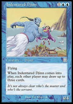 Indentured Djinn (Mercadian Masques) Medium Play Foil