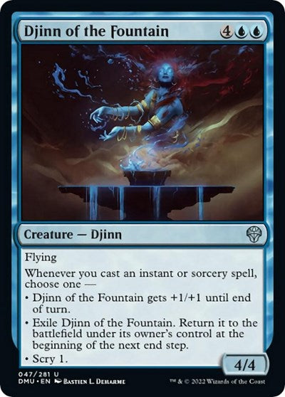 Djinn of the Fountain (Dominaria United) Light Play Foil