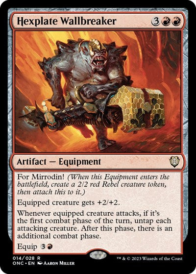 Hexplate Wallbreaker (Commander: Phyrexia: All Will Be One) Light Play