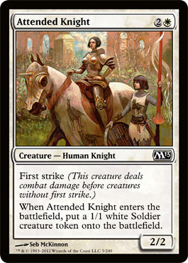 Attended Knight (Magic 2013 Core Set) Heavy Play Foil