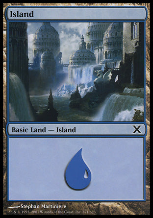 Island (371) (10th Edition) Light Play