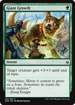 Giant Growth (War of the Spark) Light Play Foil