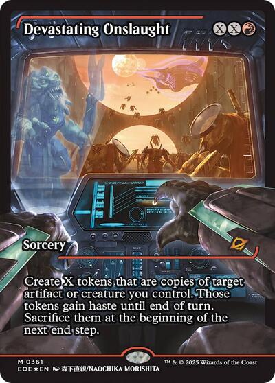 Devastating Onslaught (0361) (Showcase) (Edge of Eternities) Light Play Foil