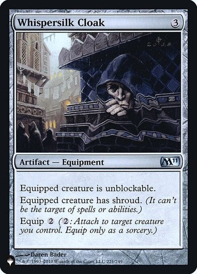 Whispersilk Cloak (M11) (Secret Lair Commander: Heads I Win, Tails You Lose) Near Mint Foil