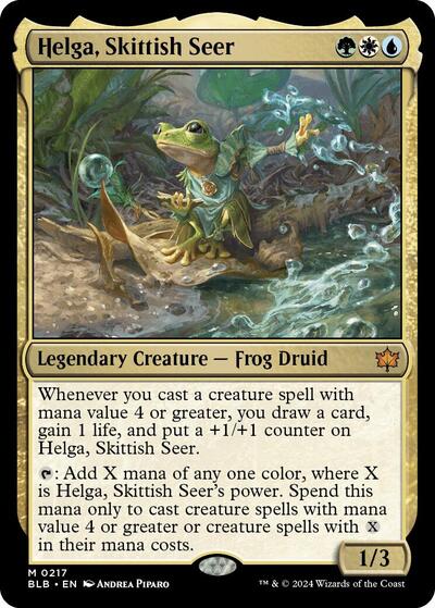 Helga, Skittish Seer (Bloomburrow) Light Play Foil
