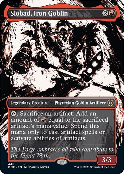 Slobad, Iron Goblin (Showcase) (Step-and-Compleat Foil) (Phyrexia: All Will Be One) Near Mint Foil