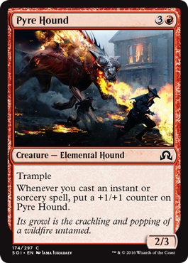 Pyre Hound (Shadows Over Innistrad) Medium Play Foil