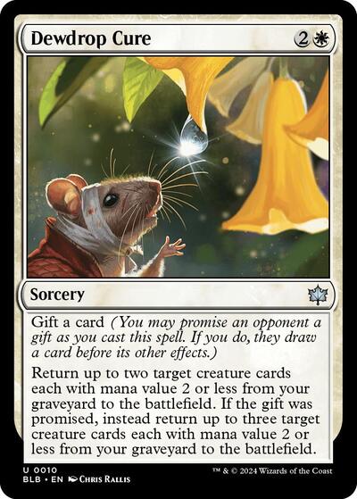Dewdrop Cure (Bloomburrow) Light Play Foil