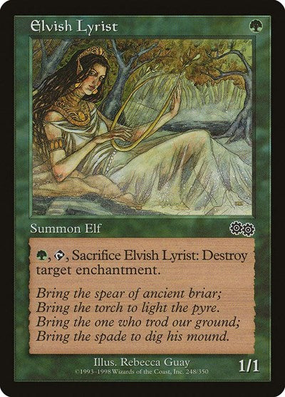 Elvish Lyrist (Urza's Saga) Light Play