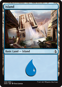 Island (3) (Amonkhet) Medium Play Foil