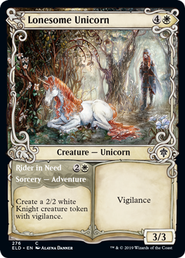 Showcase Lonesome Unicorn (Throne of Eldraine) Near Mint