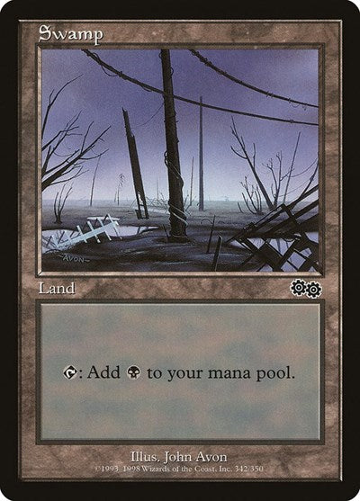 Swamp (342) (Urza's Saga) Medium Play
