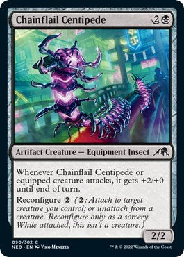 Chainflail Centipede (Kamigawa: Neon Dynasty) Light Play Foil