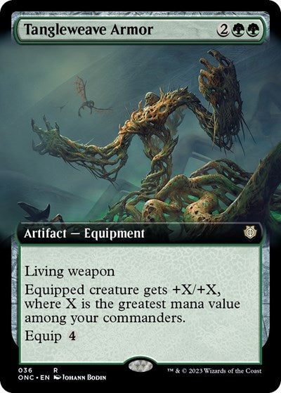 Tangleweave Armor (Extended Art) (Commander: Phyrexia: All Will Be One) Near Mint