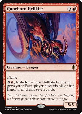 Runehorn Hellkite (Commander 2016 Edition) Light Play