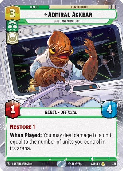 Admiral Ackbar Brilliant Strategist (Hyperspace) (Spark of Rebellion) Near Mint Foil