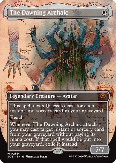 The Dawning Archaic (Borderless) (Secrets of Strixhaven) Light Play