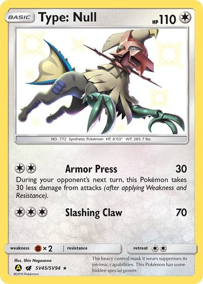 Type: Null (Hidden Fates: Shiny Vault) Near Mint Holofoil