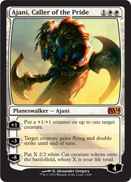Ajani, Caller of the Pride (Magic 2014 Core Set) Heavy Play Foil