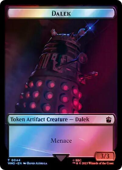 Dalek / Alien Warrior Double-Sided Token (Surge Foil) (Universes Beyond: Doctor Who) Light Play Foil
